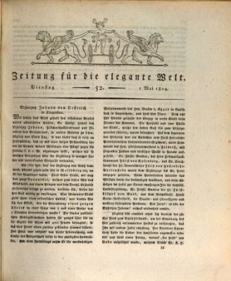 Zeitung für die elegante Welt Dienstag 1. Mai 1804