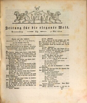 Zeitung für die elegante Welt Donnerstag 31. Mai 1804