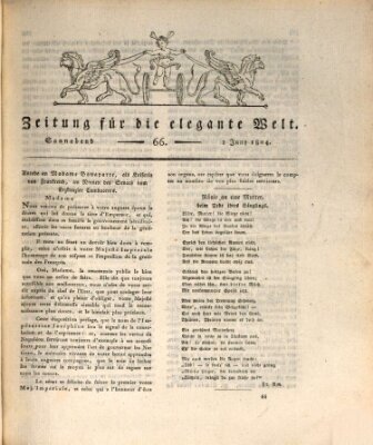 Zeitung für die elegante Welt Samstag 2. Juni 1804