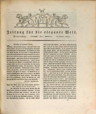 Zeitung für die elegante Welt Donnerstag 14. Juni 1804