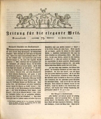 Zeitung für die elegante Welt Samstag 23. Juni 1804