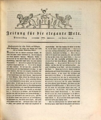 Zeitung für die elegante Welt Donnerstag 28. Juni 1804