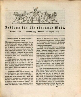 Zeitung für die elegante Welt Samstag 18. August 1804