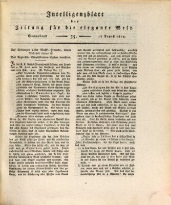 Zeitung für die elegante Welt Samstag 18. August 1804