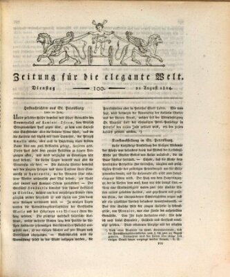 Zeitung für die elegante Welt Dienstag 21. August 1804