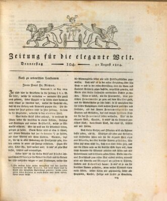 Zeitung für die elegante Welt Donnerstag 30. August 1804