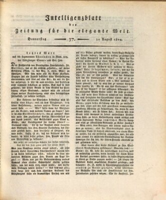 Zeitung für die elegante Welt Donnerstag 30. August 1804