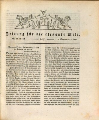 Zeitung für die elegante Welt Samstag 1. September 1804