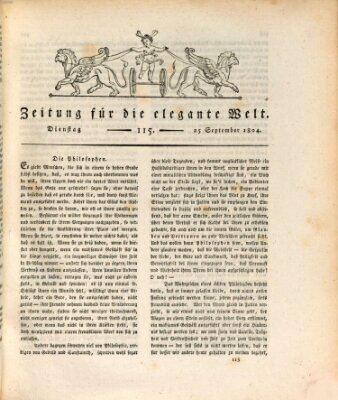 Zeitung für die elegante Welt Dienstag 25. September 1804