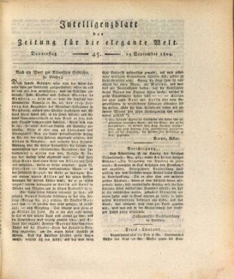 Zeitung für die elegante Welt Samstag 29. September 1804