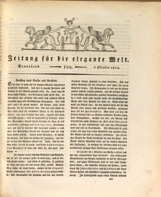 Zeitung für die elegante Welt Samstag 6. Oktober 1804