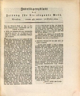 Zeitung für die elegante Welt Dienstag 16. Oktober 1804