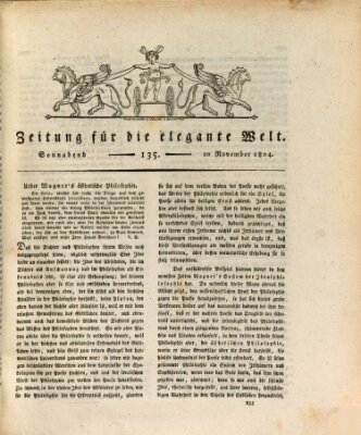 Zeitung für die elegante Welt Samstag 10. November 1804