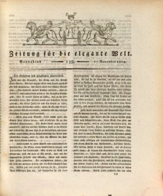 Zeitung für die elegante Welt Samstag 17. November 1804