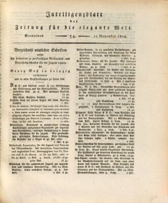 Zeitung für die elegante Welt Samstag 17. November 1804