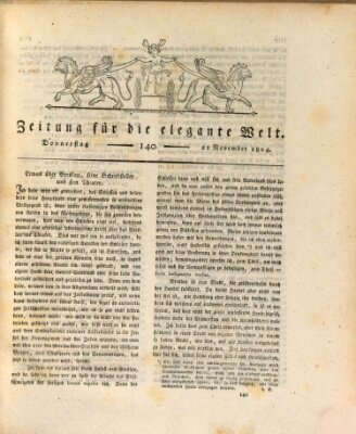 Zeitung für die elegante Welt Donnerstag 22. November 1804