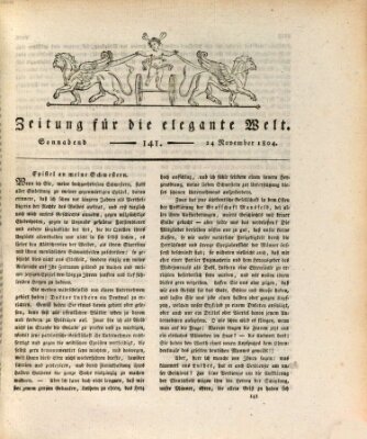 Zeitung für die elegante Welt Samstag 24. November 1804