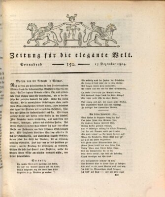 Zeitung für die elegante Welt Samstag 15. Dezember 1804