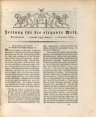 Zeitung für die elegante Welt Samstag 22. Dezember 1804