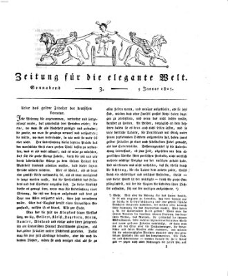 Zeitung für die elegante Welt Samstag 5. Januar 1805