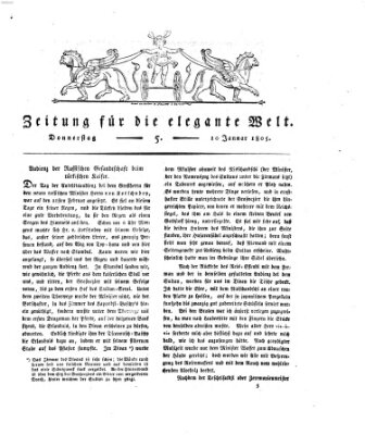 Zeitung für die elegante Welt Donnerstag 10. Januar 1805