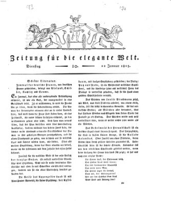 Zeitung für die elegante Welt Dienstag 22. Januar 1805