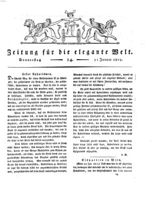 Zeitung für die elegante Welt Donnerstag 31. Januar 1805