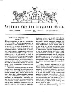 Zeitung für die elegante Welt Samstag 16. Februar 1805