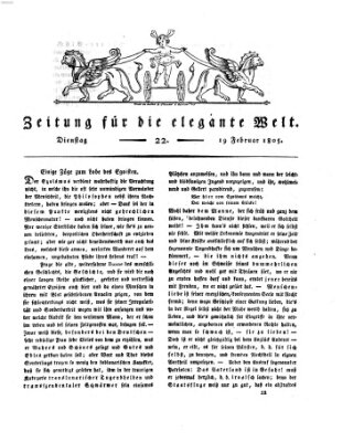 Zeitung für die elegante Welt Dienstag 19. Februar 1805