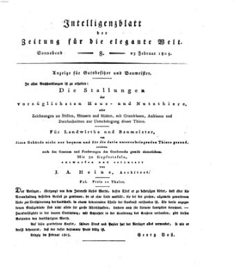 Zeitung für die elegante Welt Samstag 23. Februar 1805