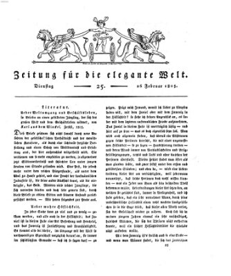 Zeitung für die elegante Welt Dienstag 26. Februar 1805