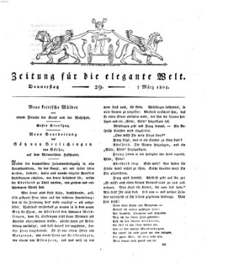 Zeitung für die elegante Welt Donnerstag 7. März 1805