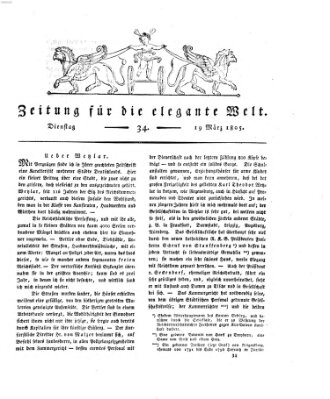 Zeitung für die elegante Welt Dienstag 19. März 1805