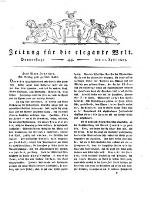 Zeitung für die elegante Welt Donnerstag 11. April 1805