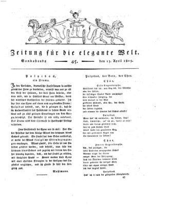 Zeitung für die elegante Welt Samstag 13. April 1805