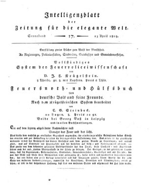 Zeitung für die elegante Welt Samstag 13. April 1805