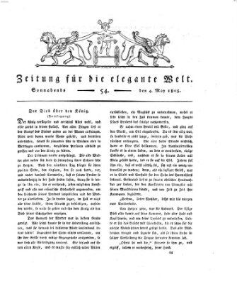 Zeitung für die elegante Welt Samstag 4. Mai 1805