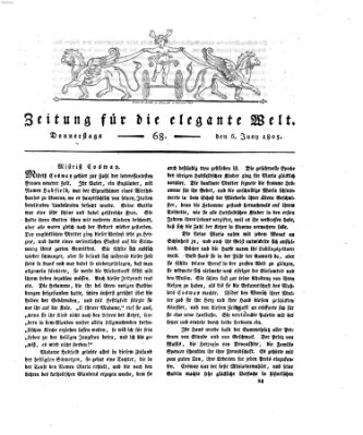 Zeitung für die elegante Welt Donnerstag 6. Juni 1805