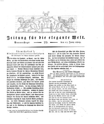 Zeitung für die elegante Welt Donnerstag 27. Juni 1805