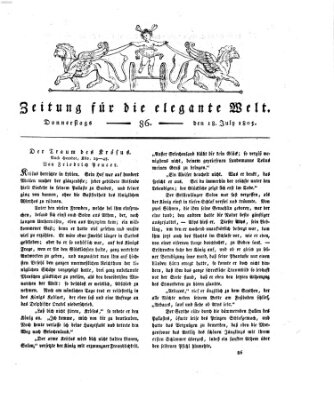 Zeitung für die elegante Welt Donnerstag 18. Juli 1805