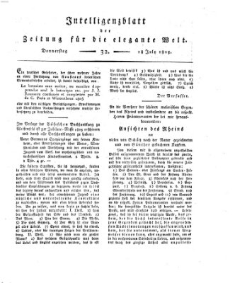 Zeitung für die elegante Welt Donnerstag 18. Juli 1805