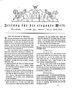 Zeitung für die elegante Welt Dienstag 30. Juli 1805