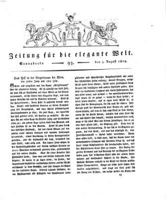 Zeitung für die elegante Welt Samstag 3. August 1805