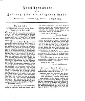 Zeitung für die elegante Welt Samstag 3. August 1805