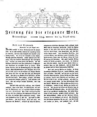 Zeitung für die elegante Welt Donnerstag 29. August 1805