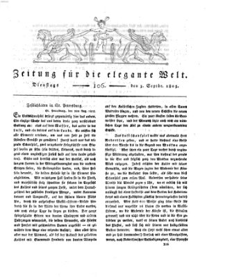 Zeitung für die elegante Welt Dienstag 3. September 1805