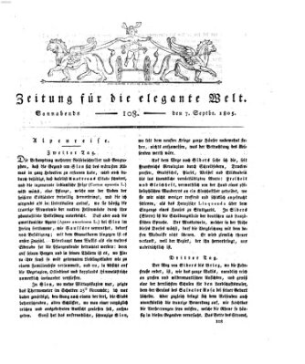 Zeitung für die elegante Welt Samstag 7. September 1805