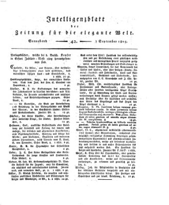 Zeitung für die elegante Welt Samstag 7. September 1805