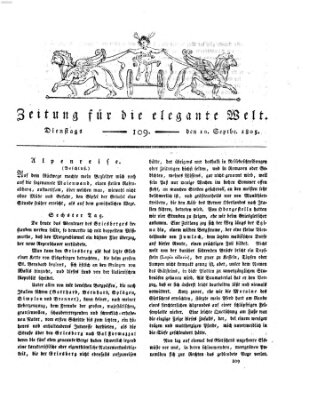 Zeitung für die elegante Welt Dienstag 10. September 1805