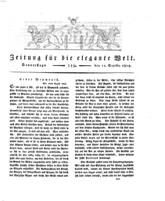 Zeitung für die elegante Welt Donnerstag 12. September 1805